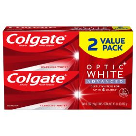 Colgate Optic White Advanced Teeth Whitening Toothpaste;  3.2 oz;  2 Pack