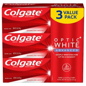 Colgate Optic White Advanced Toothpaste;  Sparkling White;  3.2 oz;  3 Pack