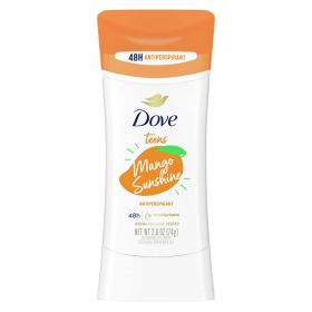 Dove Teens Long Lasting Women's Antiperspirant Deodorant Stick, Mango Sunshine, 2.6 oz