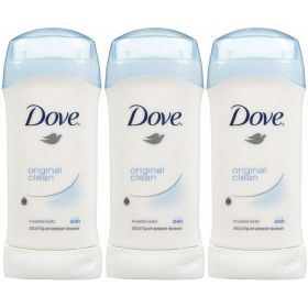 Dove Antiperspirant Deodorant Original Clean Invisible Solid, 2.6 oz, 3 Pack