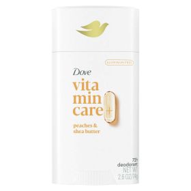 Dove VitaminCare+ No White Marks Women's Deodorant Stick Peaches & Shea Butter Aluminum Free, 2.6 oz