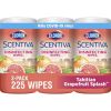 Clorox Scentiva Wipes Bleach Free Cleaning Wipes Tahitian Grapefruit Splash 225 Count 3 Pack