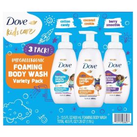 Dove Kids Care Foaming Body Wash Variety Pack 13.5 Fluid Ounce (Pack of 3)