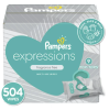 Pampers Baby Wipes Expressions Fragrance Free 9X Pop-Top Packs 504 Ct