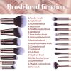 BS-MALL Makeup Brushes Premium Synthetic Foundation Powder Concealers Eye Shadows 18 Pcs Brush Set with many sponge & Holder Sponge Case