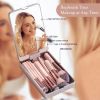 BS-MALL Travel Makeup Brush Set Foundation Powder Concealers Eye Shadows Makeup Set with LED light Mirror 14 Pcs Mini Makeup Brushes (APINK)