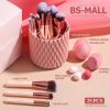 BS-MALL Makeup Brushes Premium Synthetic Foundation Powder Concealers Eye Shadows 18 Pcs Brush Set with many sponge & Holder Sponge Case