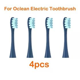 For Oclean Electric Toothbrush Replacement Cleaning Tooth Brush Heads for All Oclean Toothbrush X PRO / X / Z1/ F1/ One/ Air (Color: 4pcs dark blue)