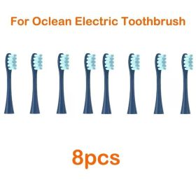 For Oclean Electric Toothbrush Replacement Cleaning Tooth Brush Heads for All Oclean Toothbrush X PRO / X / Z1/ F1/ One/ Air (Color: 8pcs dark blue)